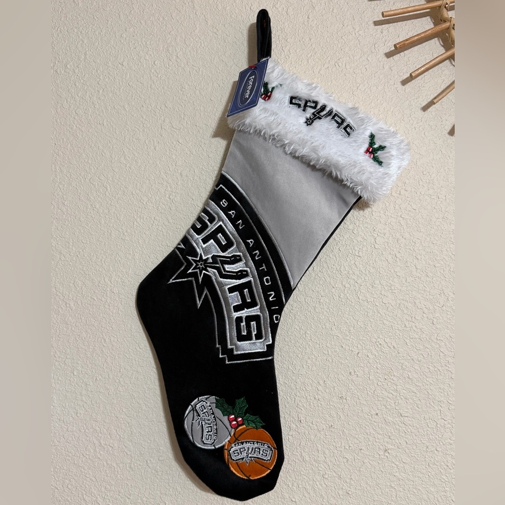 NBA Forever Collectibles San Antonio Spurs Basketball Christmas Holiday Stocking